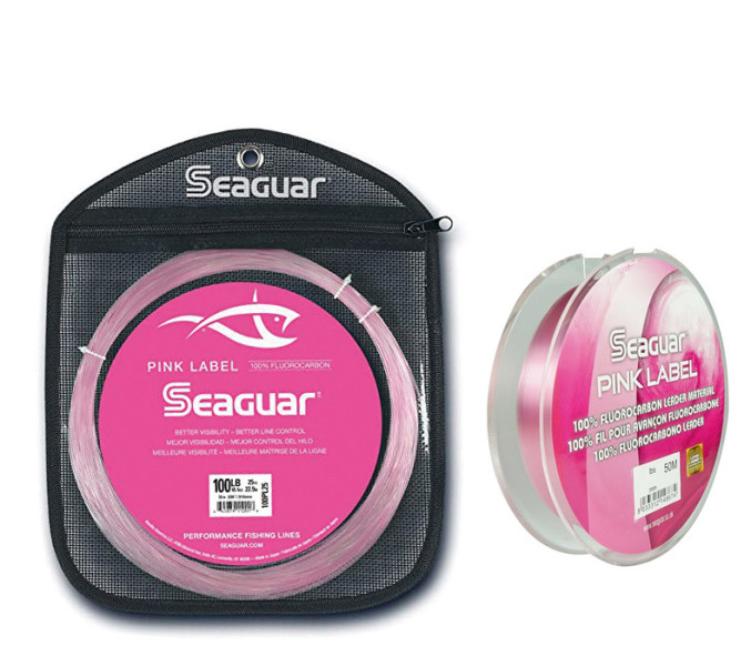 Pink Label SEAGUAR fluorocarbone 100%, Coloris rose + indice de réfraction  très proche de l'eau : discrétion !